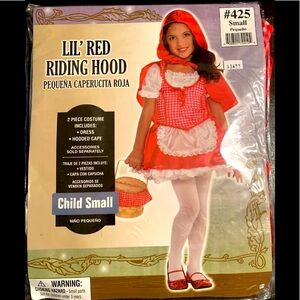 NWT Lil' Red Riding Hood Girl Halloween Dress Up Costume Sz Small (4-6)